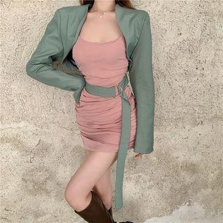 Strappy Sheath Dress / Plain Blazer