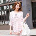 3/4-sleeve Check Top