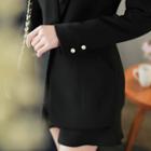 Faux-pearl Button Single-breasted Jacket