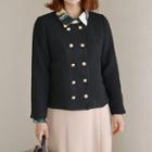 Double-breasted Tweed Jacket Black - One Size