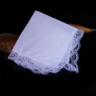 Lace Trim Handkerchief As Shown In Figure - 25cm X 25cm