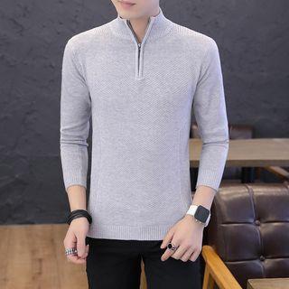 Mock Neck Half-zip Sweater
