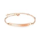 Fashion And Simple Plated Rose Gold Geometric Strip 316l Stainless Steel Bracelet With Cubic Zirconia Rose Gold - One Size