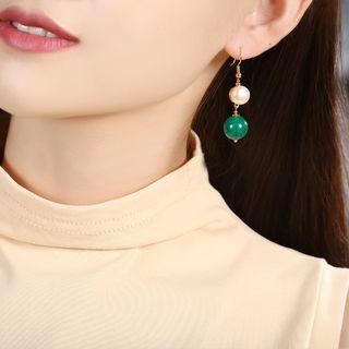 Retro Faux Pearl & Bead Dangle Earring
