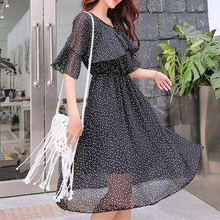 Chiffon Dotted Midi Dress