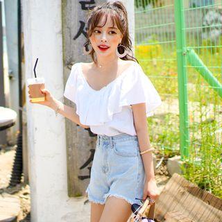 Laced Frill-trim Flare Top