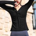 Long-sleeve Twisted Sports Top