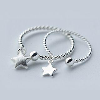 925 Sterling Silver Star Open Ring