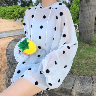 Dotted Sheer Hoodie