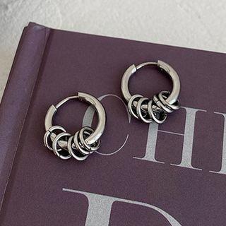 Interlocking Hoop Stainless Steel Earring 1 Pair - Silver - One Size