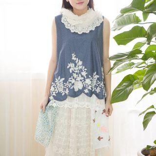 Floral Embroidered Sleeveless Tank Top