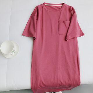 Pocket Detail Short-sleeve T-shirt Dress