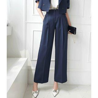 Wide-leg Pintuck Formal Pants