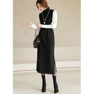 Sleeveless Maxi Bodycon Dress With Belt