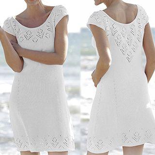 Pointelle Knit Short-sleeve Dress