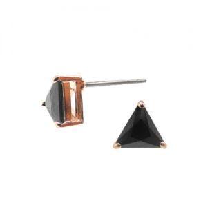 Faux-gem Triangle Ear Studs