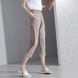 Paneled Slim-fit Cropped Pants