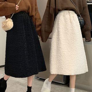 High-waist Fleece A-line Skirt