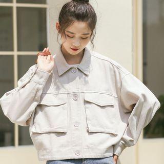 Plain Cargo Long-sleeve Jacket