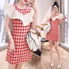 Cap-sleeve Plaid Mini A-line Dress