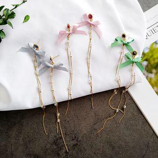 Bow Bead Fringed Earring
