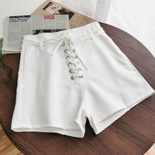 High-waist Lace-up Front Shorts