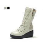 Platform Perforated Boots