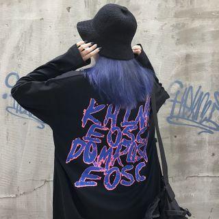 Couple Matching Long Sleeve Graffiti Print T-shirt
