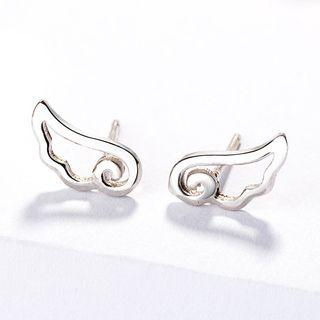 925 Sterling Silver Wings Earring As Shown In Figure - One Size