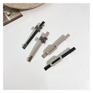 Bear / Pearl Hair Clip