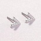 Rhinestone Letter Stud Earring Stud Earring - 1 Pair - White Gold - One Size