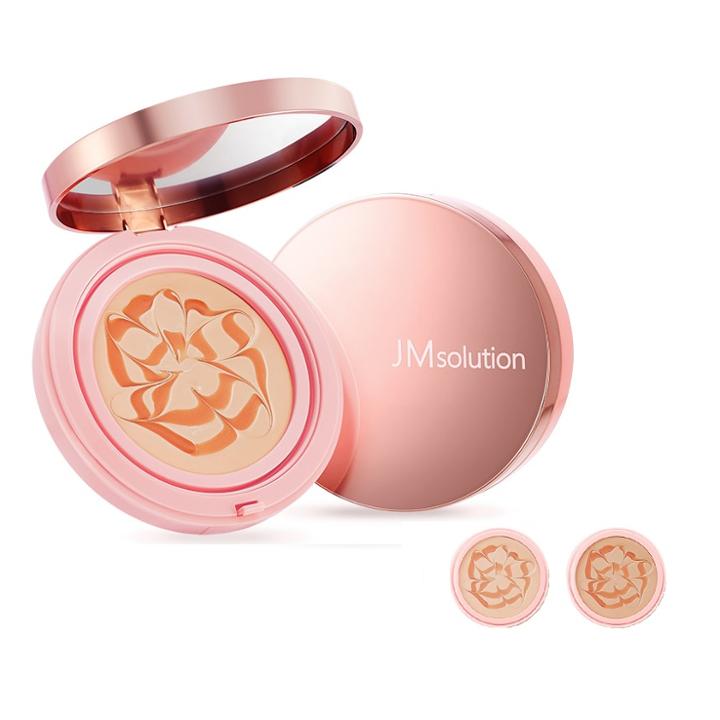 Jmsolution - Glow Luminous Flower Big Marble Essence Pact Spf 50+ Pa++++ - 2 Types