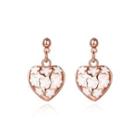 Fashion Plated Rose Gold Hollow Heart Earrings Rose Gold - One Size