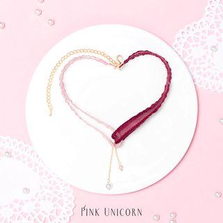 Faux Pearl Pendant Lace Choker As Shown In Figure - One Size