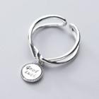 925 Sterling Silver Good Luck Lettering Layered Open Ring Silver - One Size