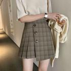 A-line Asymmetric Mini Plaid Skirt