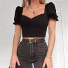 Puff Sleeve Crop Top