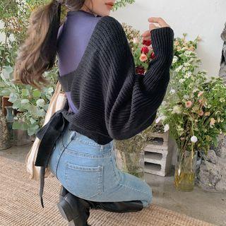 Puff-sleeve Cutout Sweater / Top