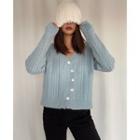 Round-placket Cable-knit Cardigan