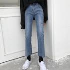 Straight-fit Asymmetric Cuff Jeans