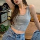 V-neck Sleeveless Plain T-shirt