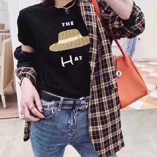 Short-sleeve Hat Embroidered T-shirt