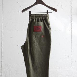 Drawstring-waist Patch-trim Sweatpants (khaki) One Size