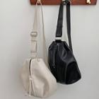 Zipped Faux-leather Bucket Sling Bag