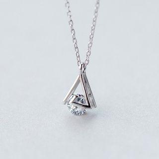 Rhinestone Triangle Pendant Necklace