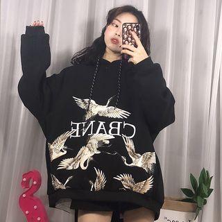 Crane-print Hoodie
