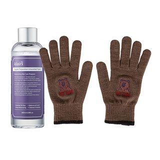 Dear, Klairs - Stay Warm Gloves Set (brown) [dear, Klairs X Not Ours Edition] 2pcs