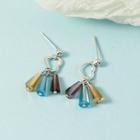 Color Glass Fringed Earring 1 Pair - Stud Earring - Silver - One Size