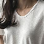 U-neck Short-sleeve Melange T-shirt