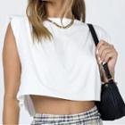 Shoulder Padded Cropped Tank Top